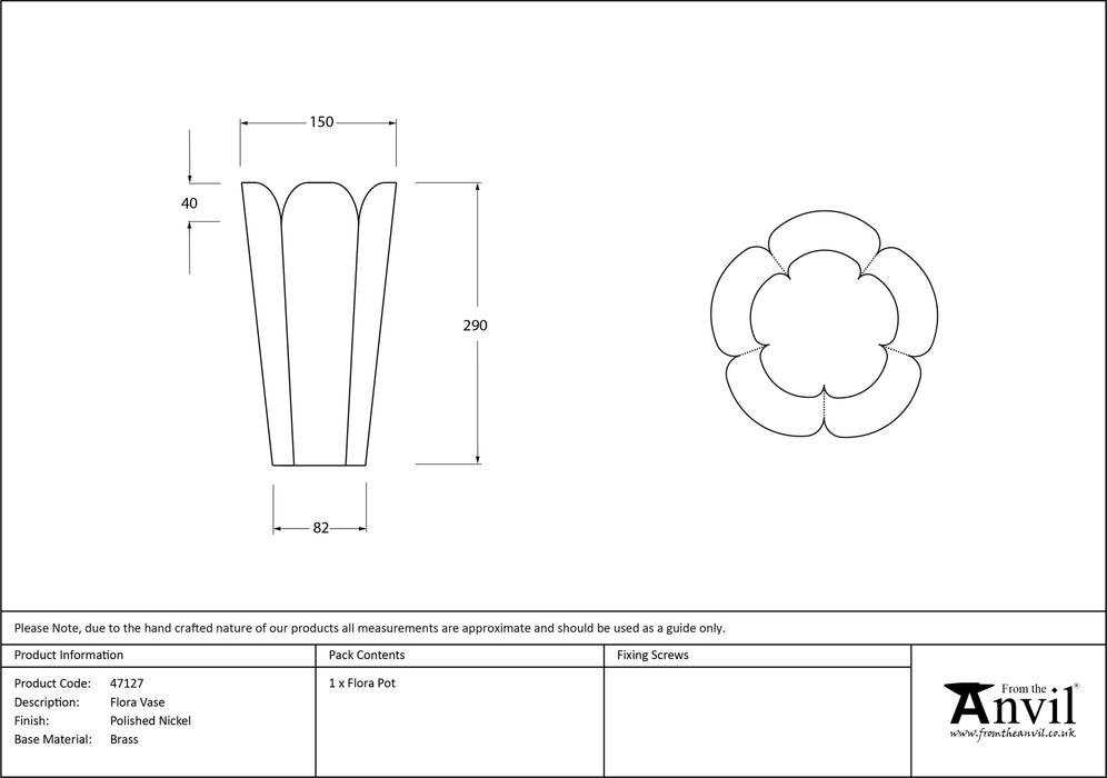 Smooth Nickel Flora Vase