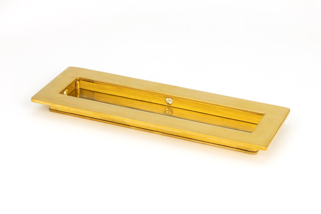 Polished Brass 175mm Plain Rectangular Pull — Irontree Direct