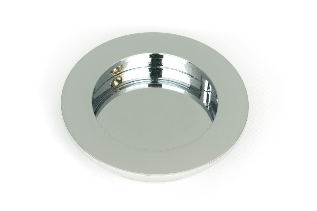 Polished Chrome 75mm Plain Round Pull