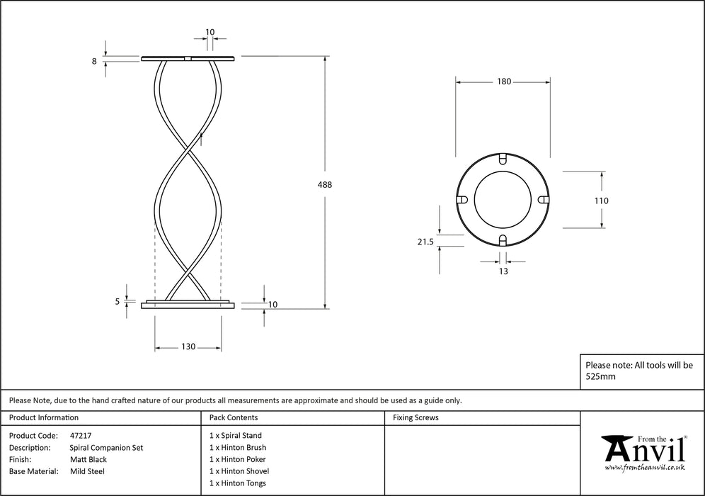 Matt Black Spiral Companion Set - Hinton Tools