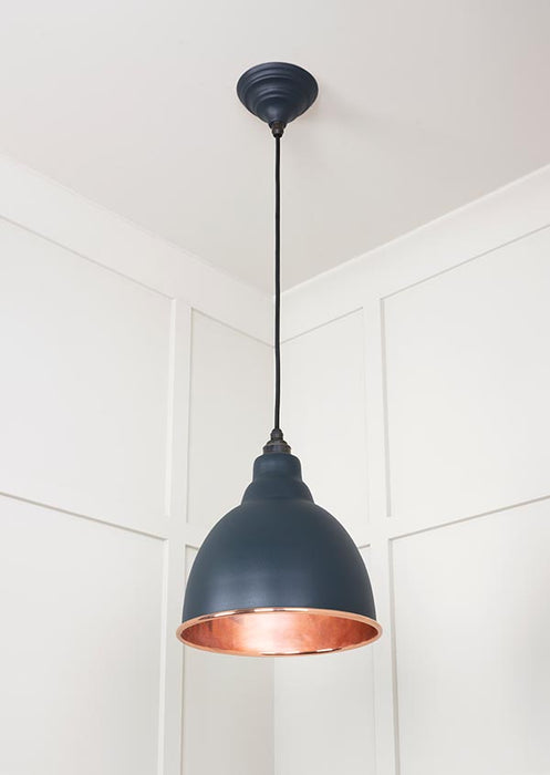 Smooth Copper Brindley Pendant in Soot