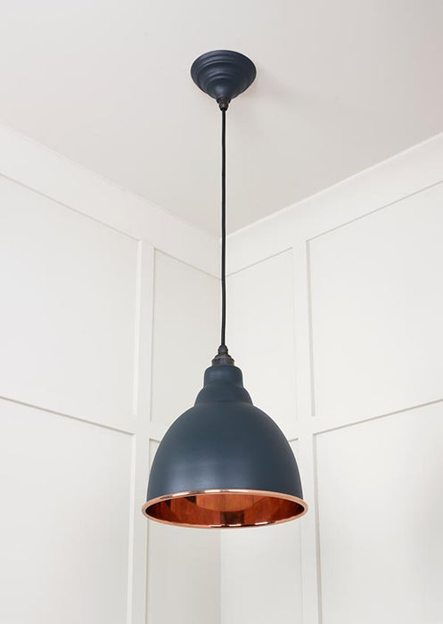 Smooth Copper Brindley Pendant in Soot