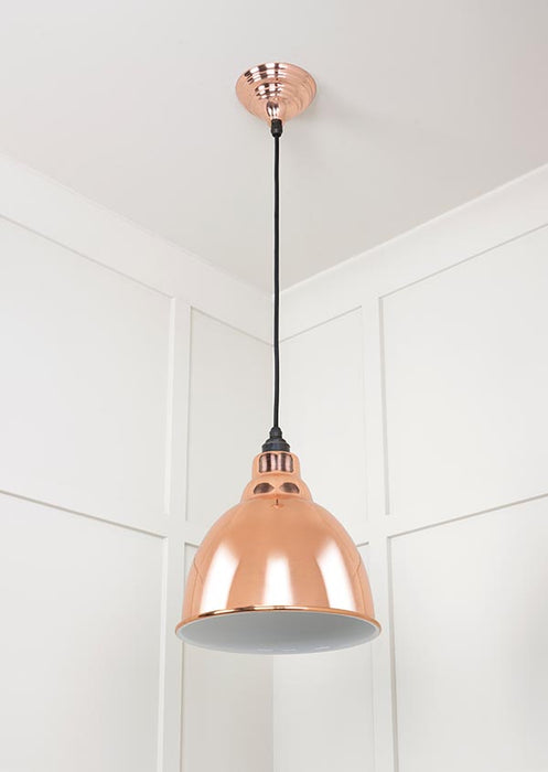 White Gloss Brindley Pendant in Copper