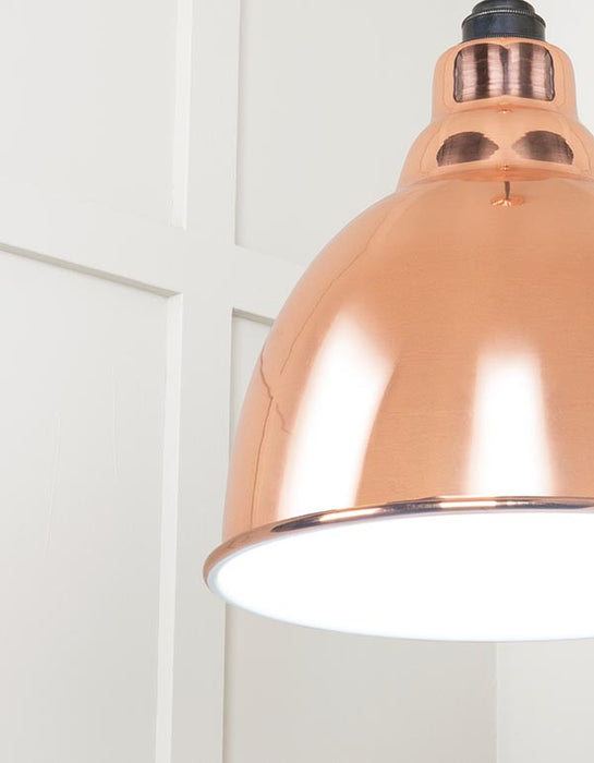 White Gloss Brindley Pendant in Copper