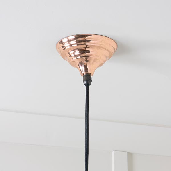 White Gloss Brindley Pendant in Copper