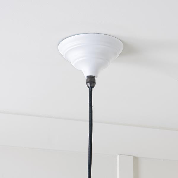 White Gloss Harborne Pendant in Flock