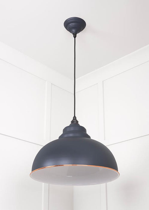 White Gloss Harborne Pendant in Slate