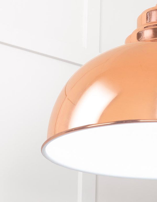 White Gloss Harborne Pendant in Copper