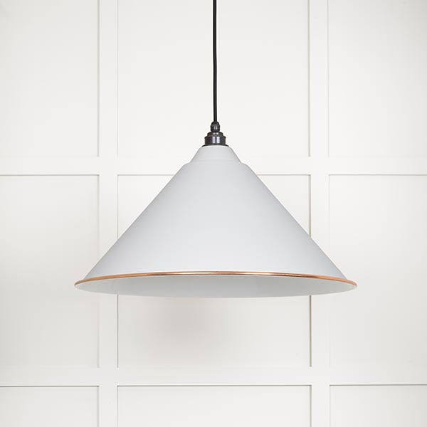 White Gloss Hockley Pendant in Flock