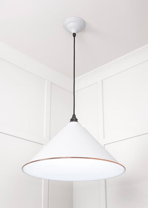 White Gloss Hockley Pendant in Flock