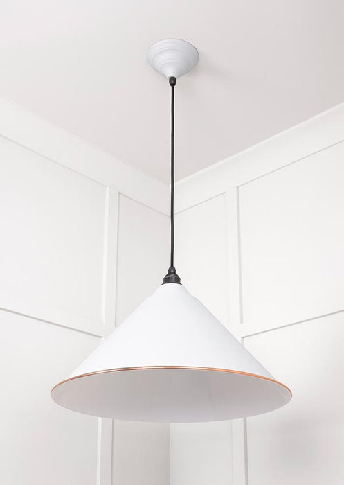 White Gloss Hockley Pendant in Flock