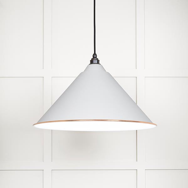 White Gloss Hockley Pendant in Flock