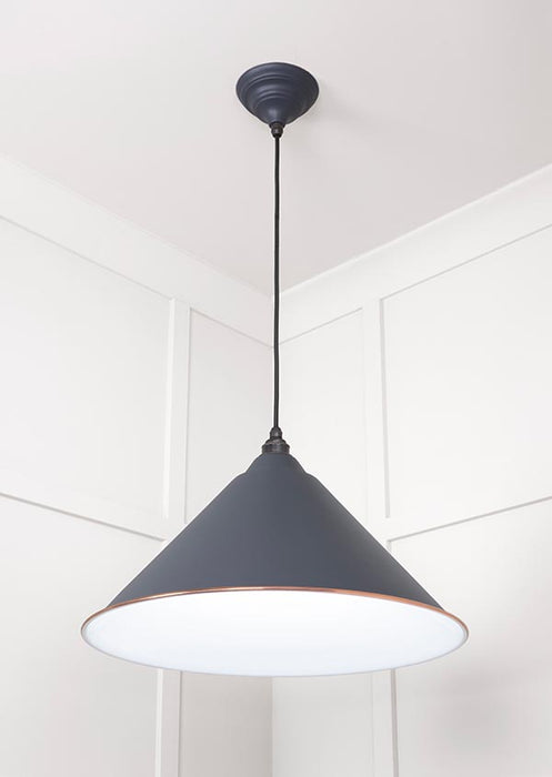 White Gloss Hockley Pendant in Slate