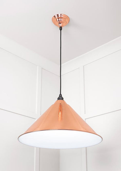 White Gloss Hockley Pendant in Copper