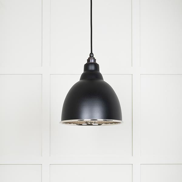 Hammered Nickel Brindley Pendant in Elan Black