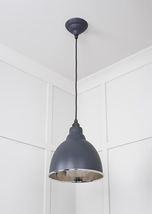 Hammered Nickel Brindley Pendant in Slate