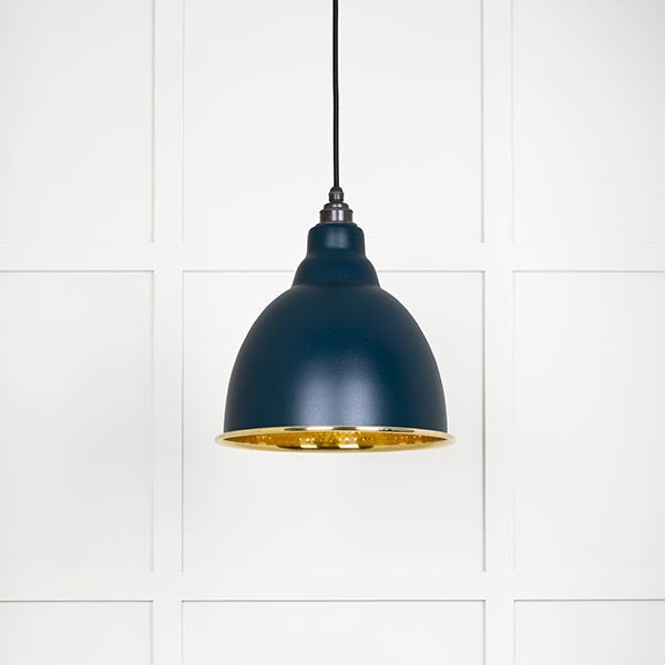 Hammered Brass Brindley Pendant in Dusk