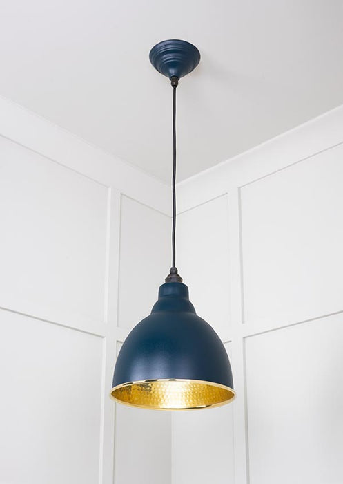 Hammered Brass Brindley Pendant in Dusk