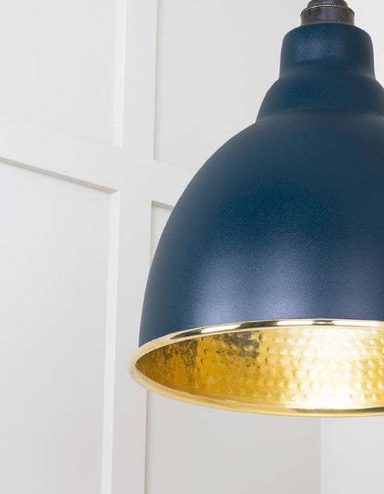 Hammered Brass Brindley Pendant in Dusk