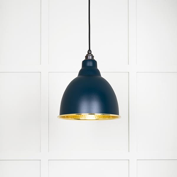 Hammered Brass Brindley Pendant in Dusk