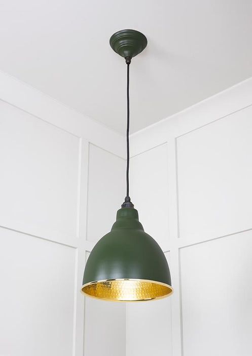 Hammered Brass Brindley Pendant in Heath