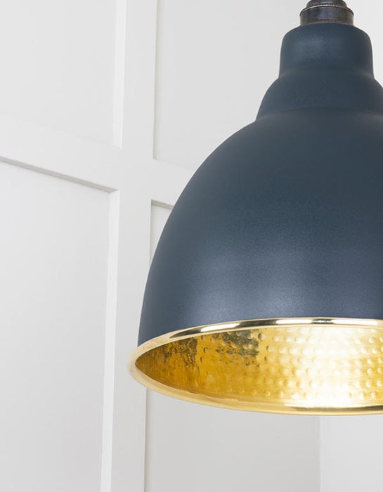 Hammered Brass Brindley Pendant in Soot