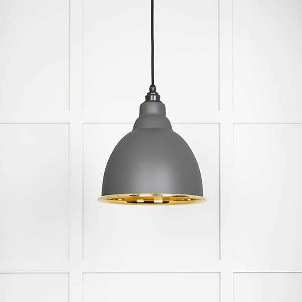 Smooth Brass Brindley Pendant in Bluff