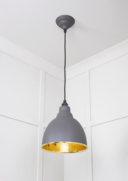 Smooth Brass Brindley Pendant in Bluff