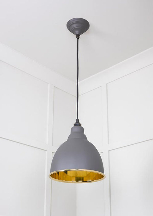 Smooth Brass Brindley Pendant in Bluff