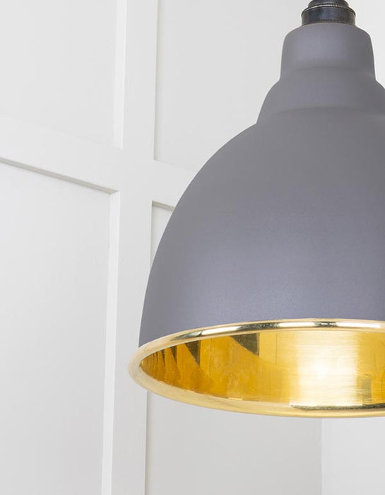 Smooth Brass Brindley Pendant in Bluff