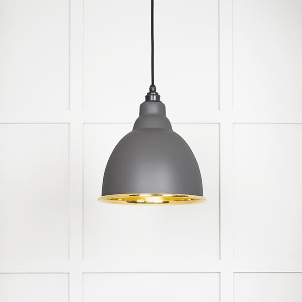 Smooth Brass Brindley Pendant in Bluff