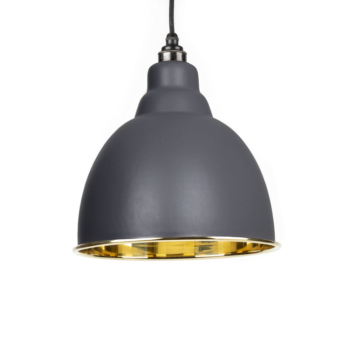 Dark Grey Smooth Brass Brindley Pendant