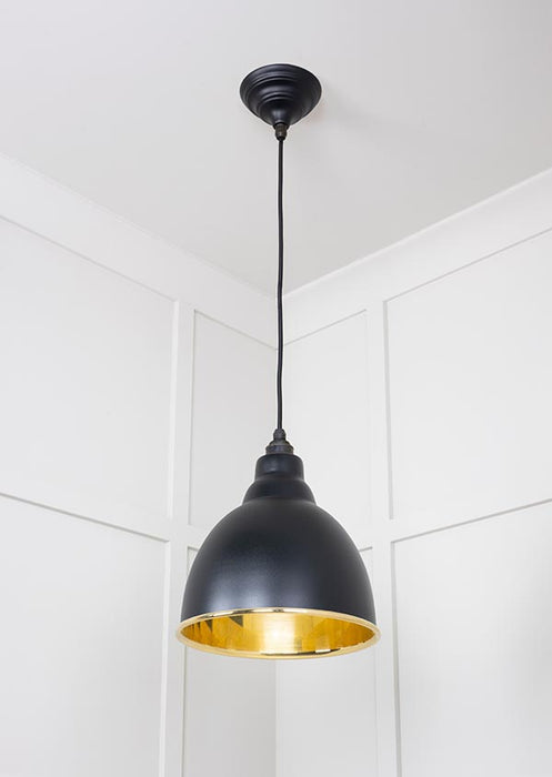 Smooth Brass Brindley Pendant in Elan Black