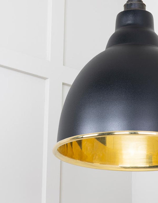 Smooth Brass Brindley Pendant in Elan Black