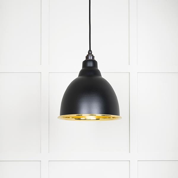 Smooth Brass Brindley Pendant in Elan Black