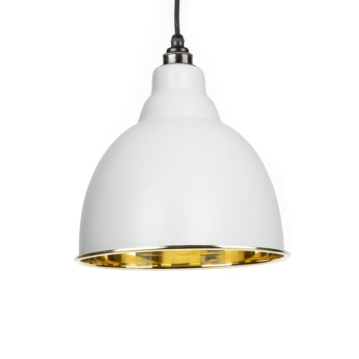 Light Grey Smooth Brass Brindley Pendant