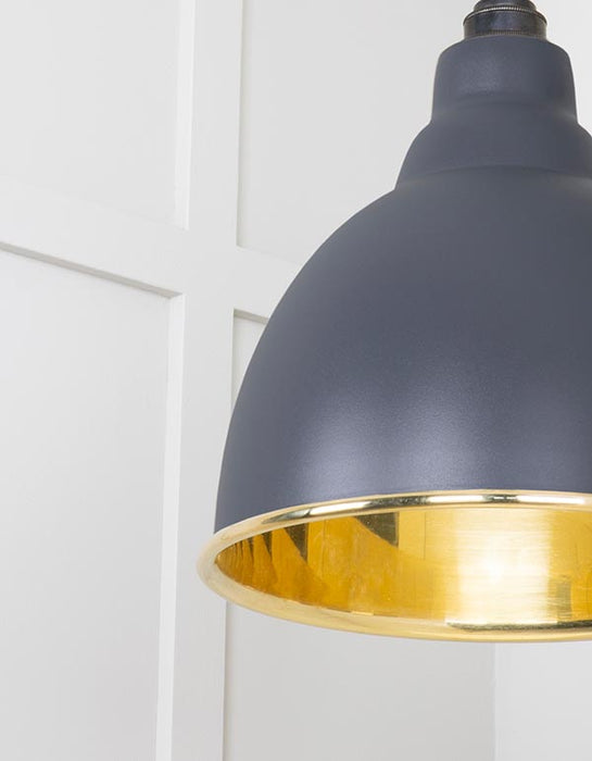 Smooth Brass Brindley Pendant in Slate