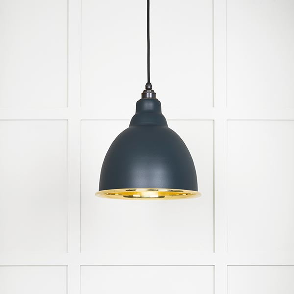 Smooth Brass Brindley Pendant in Soot