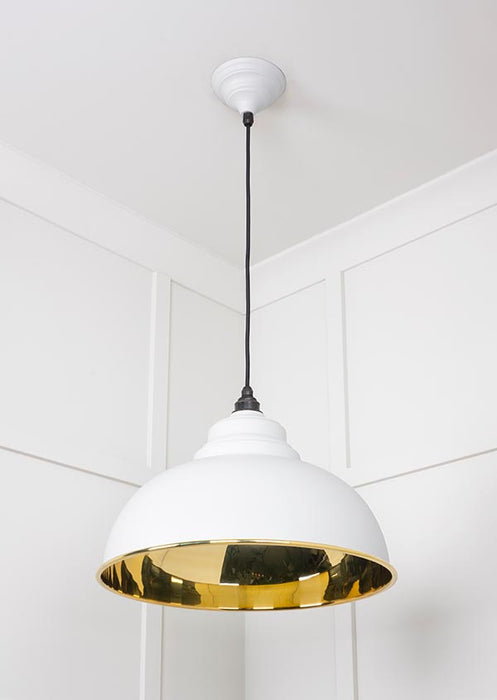 Smooth Brass Harborne Pendant in Flock