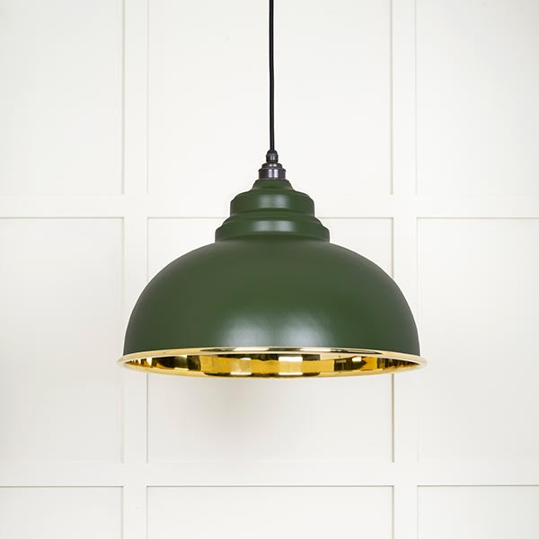 Smooth Brass Harborne Pendant in Heath