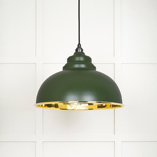 Smooth Brass Harborne Pendant in Heath