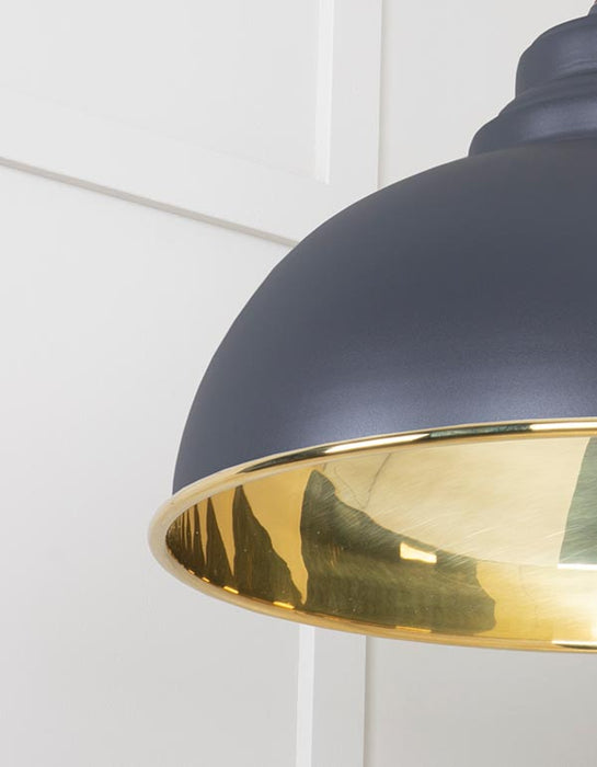 Smooth Brass Harborne Pendant in Slate