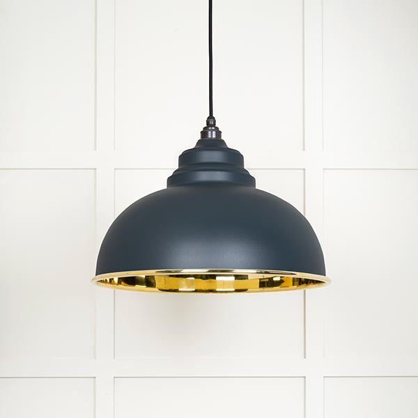 Smooth Brass Harborne Pendant in Soot