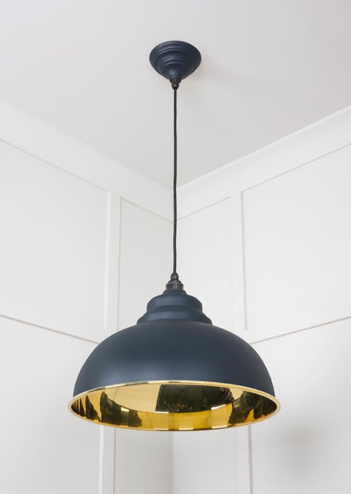 Smooth Brass Harborne Pendant in Soot