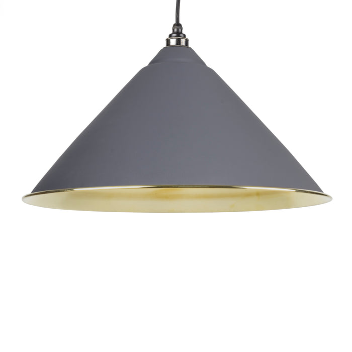 Dark Grey Smooth Brass Hockley Pendant
