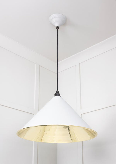Smooth Brass Hockley Pendant in Flock