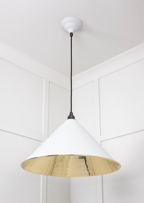 Smooth Brass Hockley Pendant in Flock