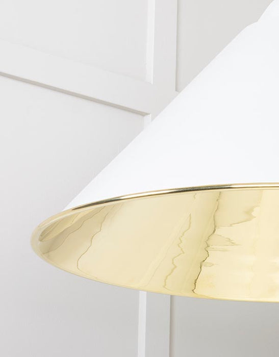 Smooth Brass Hockley Pendant in Flock