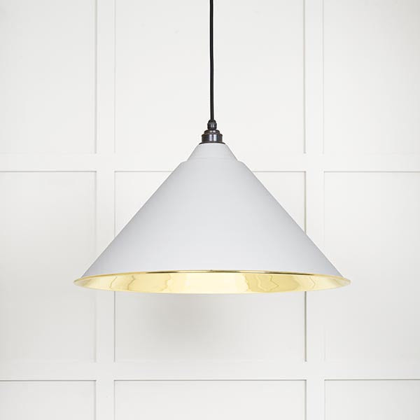 Smooth Brass Hockley Pendant in Flock