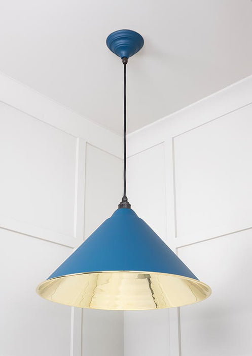 Smooth Brass Hockley Pendant in Upstream